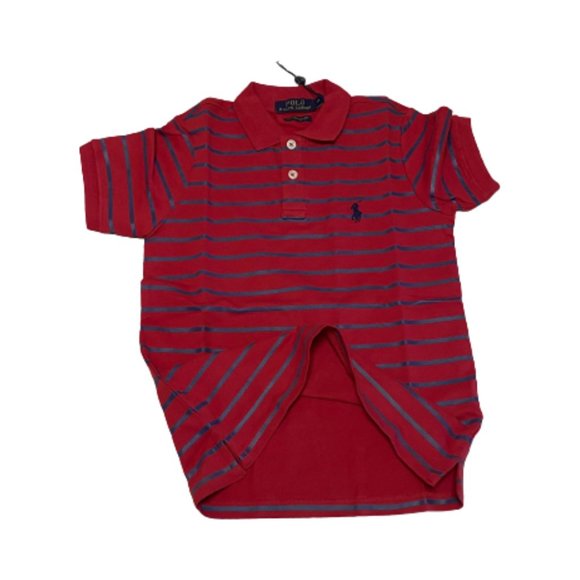 NWT Polo Ralph Lauren Boys Striped Cotton Mesh Polo Shirt Color Red 9yr-10yr - Picture 2 of 6